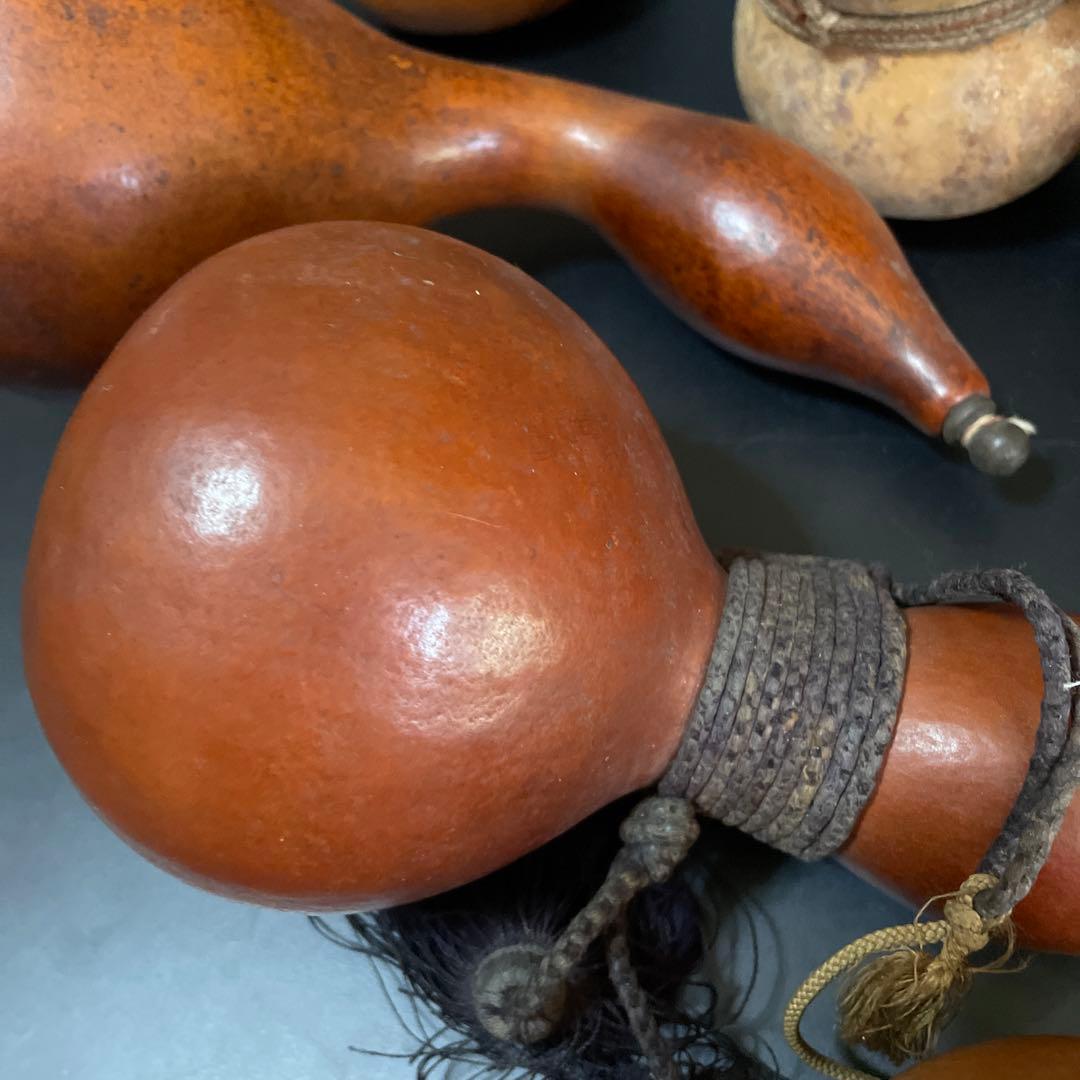 時代物　瓢箪水筒　ひょうたん　お茶入れ　銀口　茶道具　まとめて