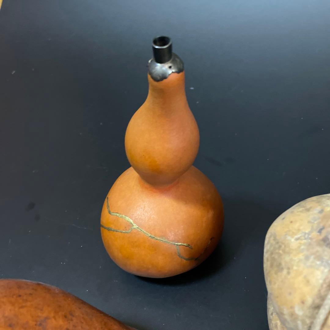 時代物　瓢箪水筒　ひょうたん　お茶入れ　銀口　茶道具　まとめて