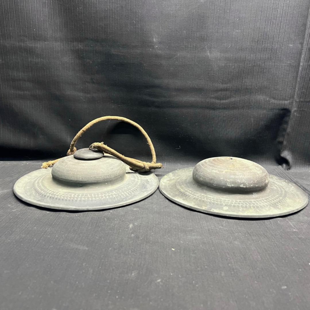 〇Bi1062 古銅 どら チャッパ シンバル　銅鑼