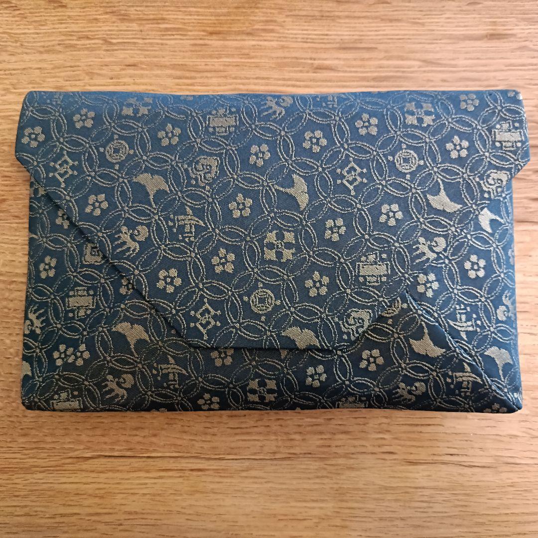 龍村美術織物◇宗薫手銀杏文緞子　数寄屋袋