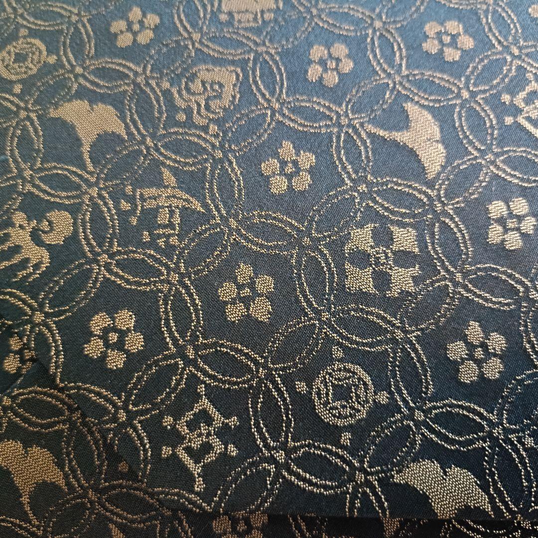 龍村美術織物◇宗薫手銀杏文緞子　数寄屋袋