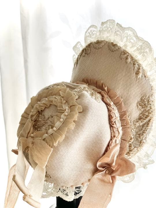 作家物ボンネット　iMda ドール アウトフィット　ハンドメイド帽子　着せ替え服