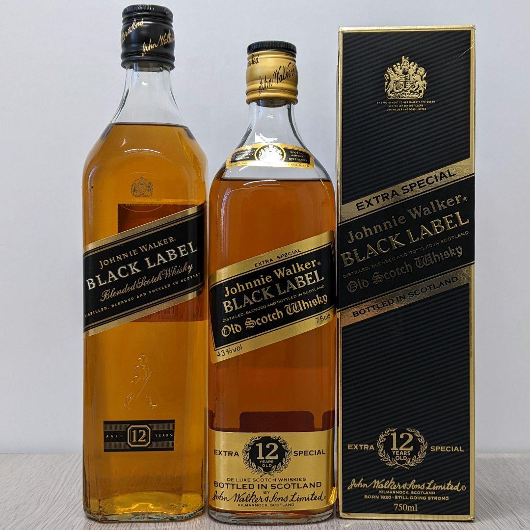 ジョニーウォーカー　黒ラベル12年　新・旧飲み比べ2本セット