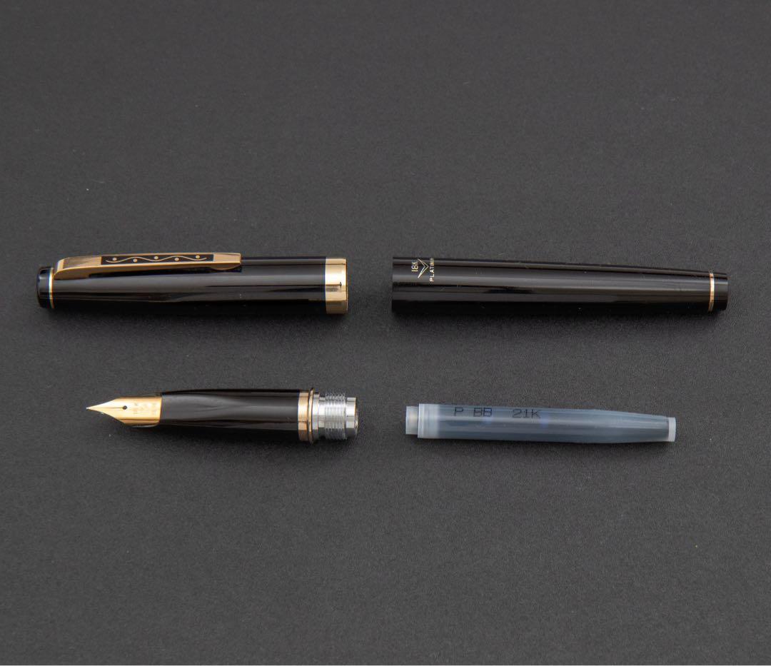 プラチナ万年筆 細軟 18金 カートリッジ付　platinum