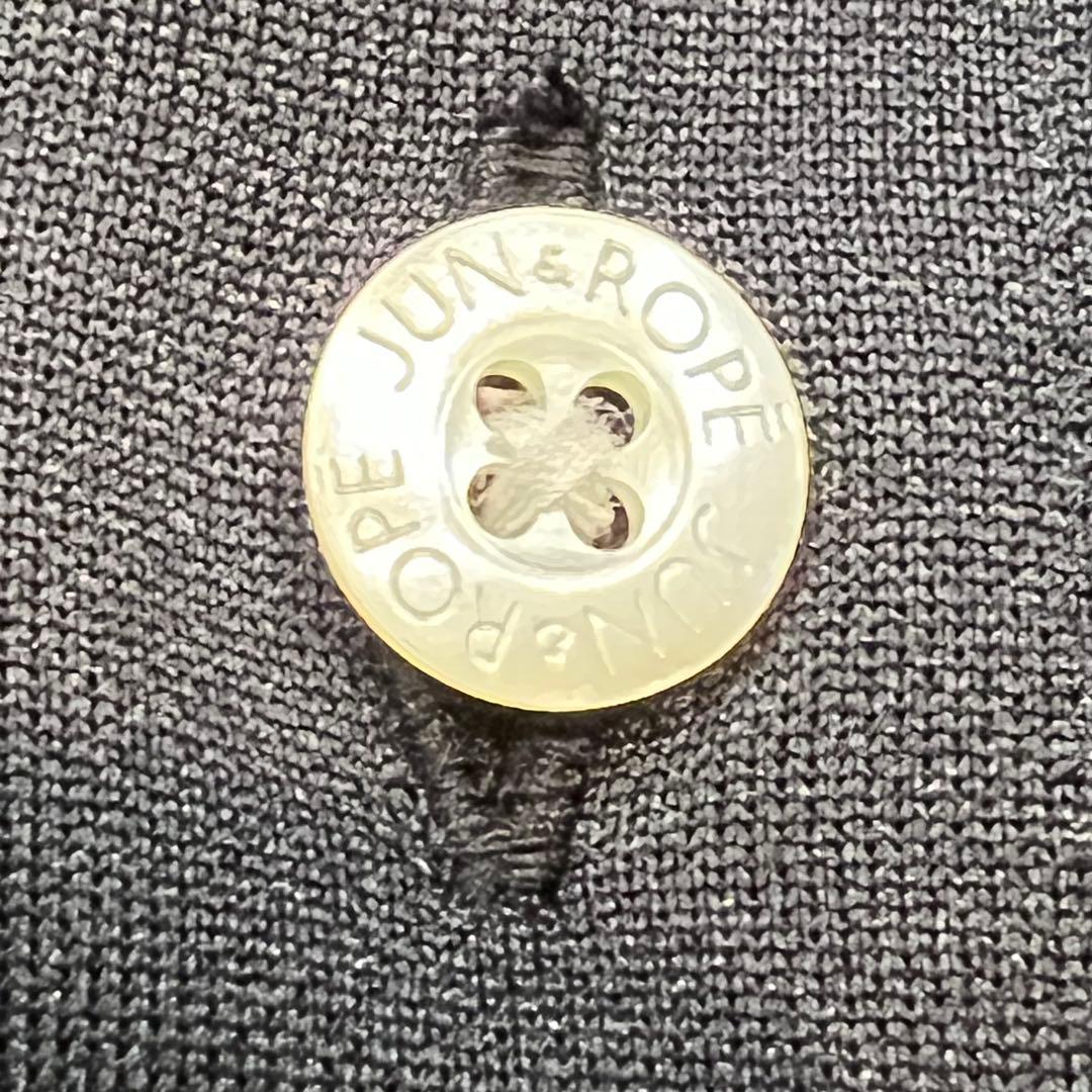 【美品/L】JUN&ROPE ジュンアンドロペ 長袖ポロシャツ 黒 ゴルフウェア