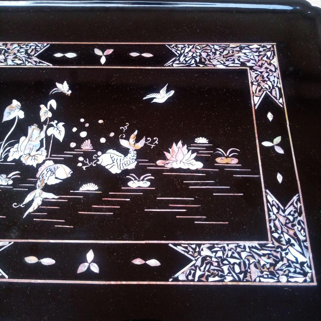 李朝螺鈿　李朝家具　四方膳　ソバン　骨董　韓国　朝鮮美術　李朝　アンティーク