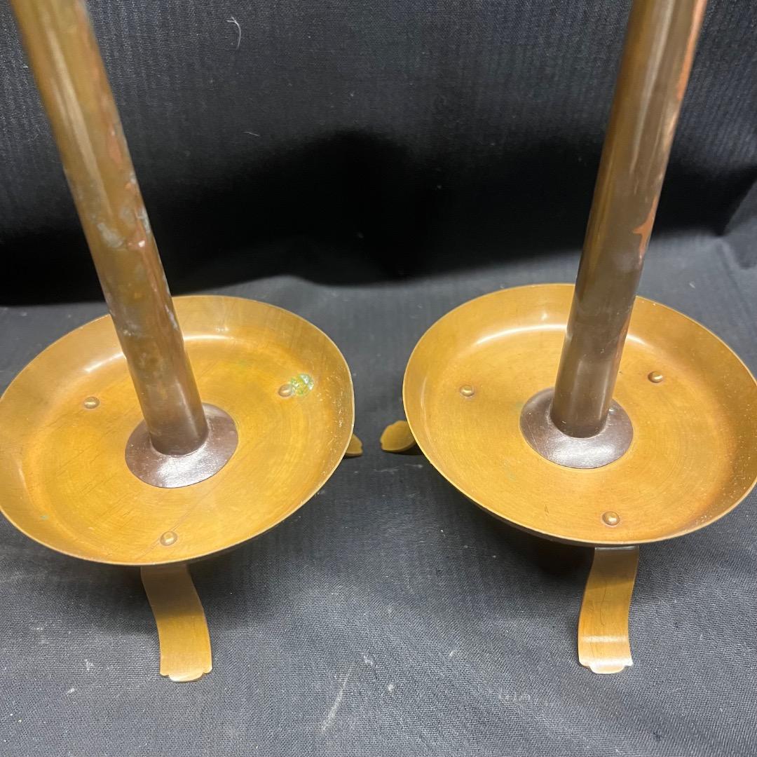 〇※前Dc1011 燭臺 燭台 一対 銅製