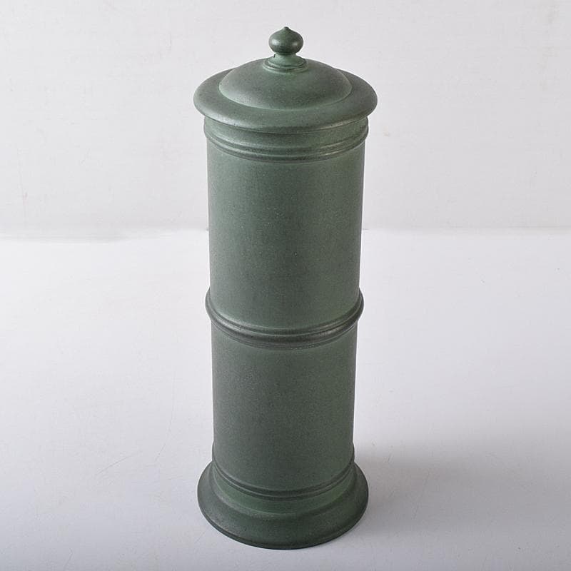 高岡銅器　鋳物師　大野芳光作　唐銅　経筒花入　共箱　M　R8710