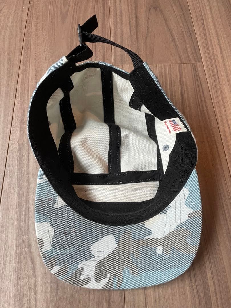 Supreme 迷彩キャップ 水色/ホワイト