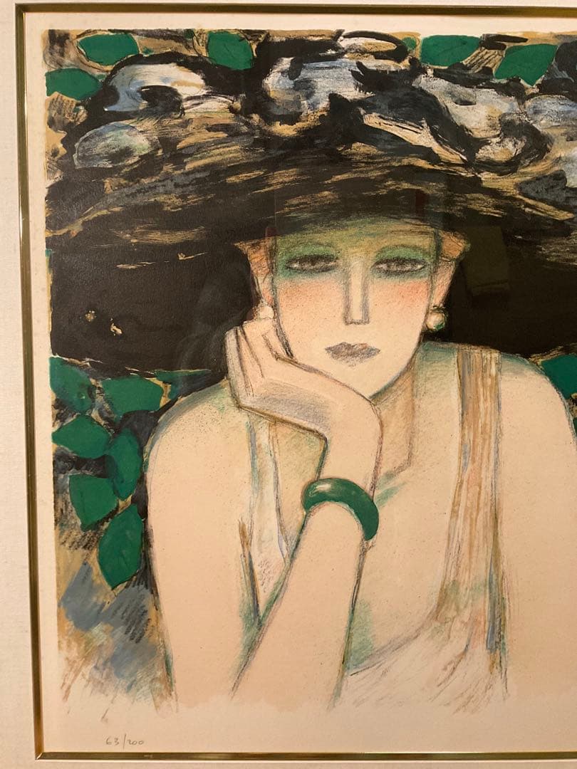 カシニョール　「四月」　リトグラフ　直筆サイン・エディション有り