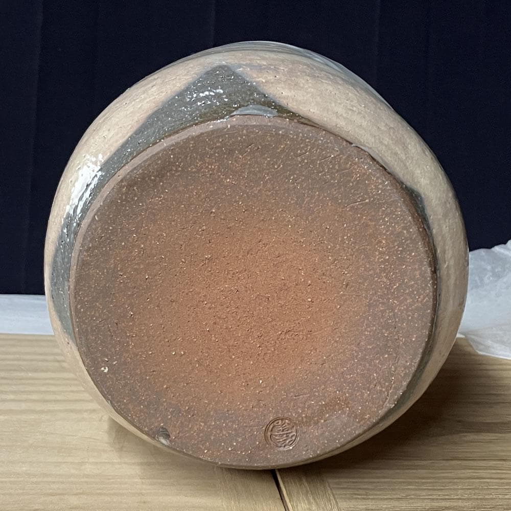 F1304 十二代 田原陶兵衛 萩焼 水指 共箱 鵬雲斎 書付 茶道具