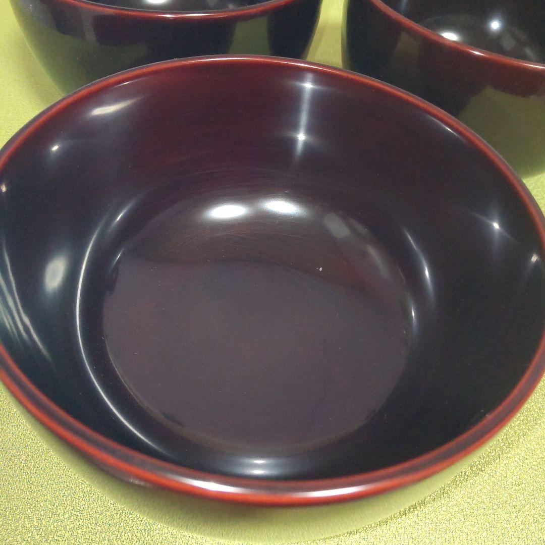 名店 輪島屋本店 輪島塗 椀 飯椀 5客 木箱付 天然木 漆塗