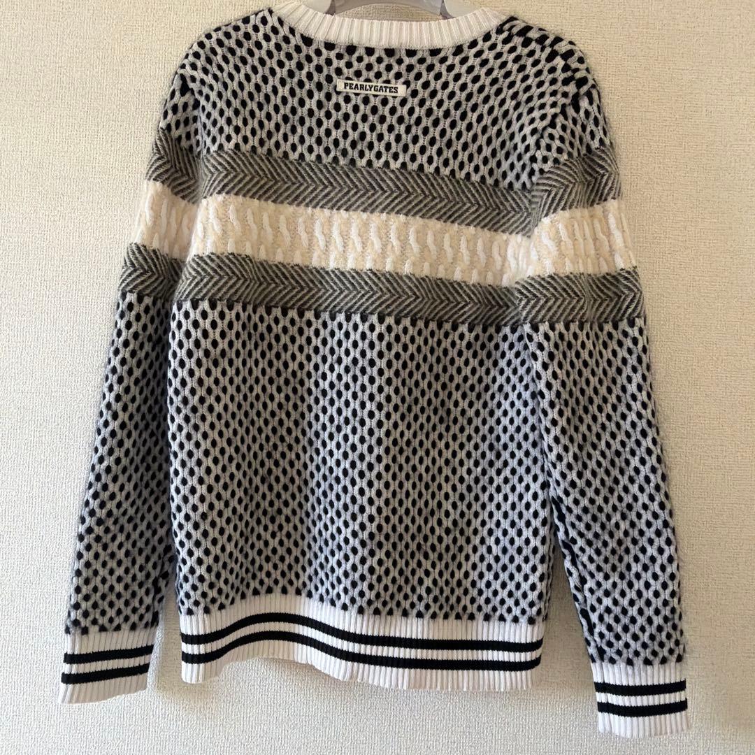 PEARLY GATES グレー ホワイト セーター サイズ4