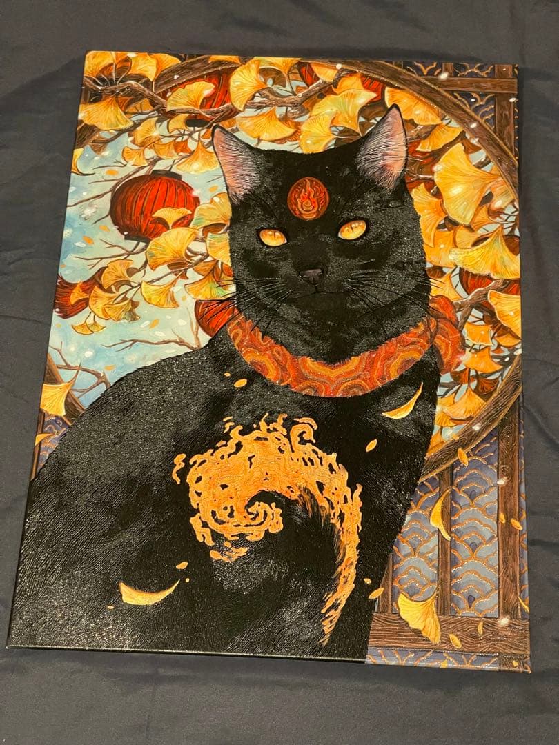 Displate ディスプレイット黒化け猫　メタルポースター
