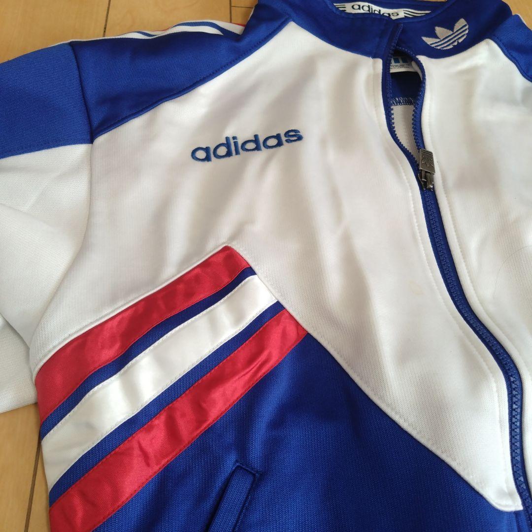 90年代adidas ジャージ ジャケット 青/白/赤トリコロールジャケット