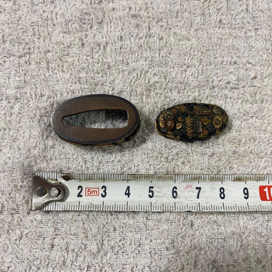 B-31 縁頭　金銀象嵌　武具　刀装具　装飾品　美術品　工芸品　刀　銅製　日本刀
