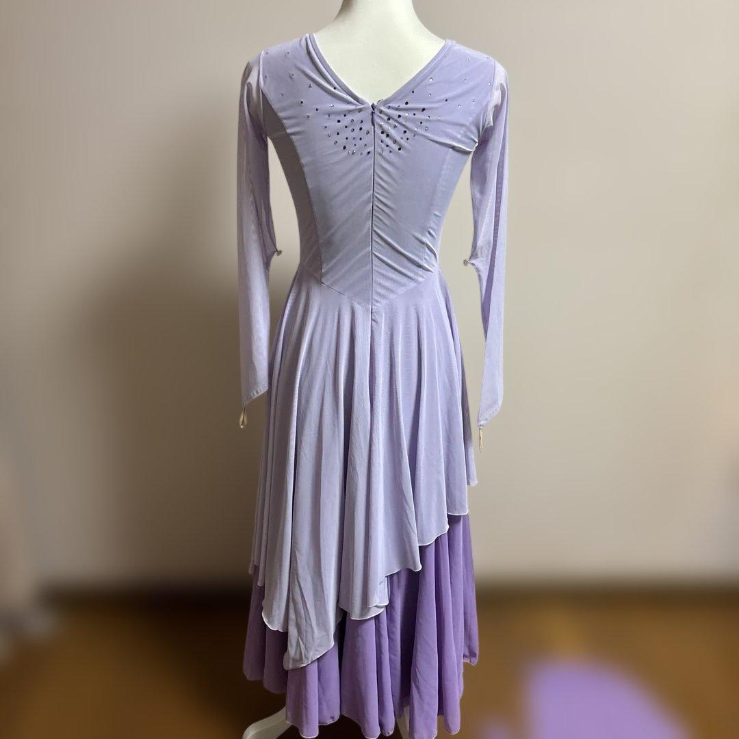 薄紫の社交ダンスドレス