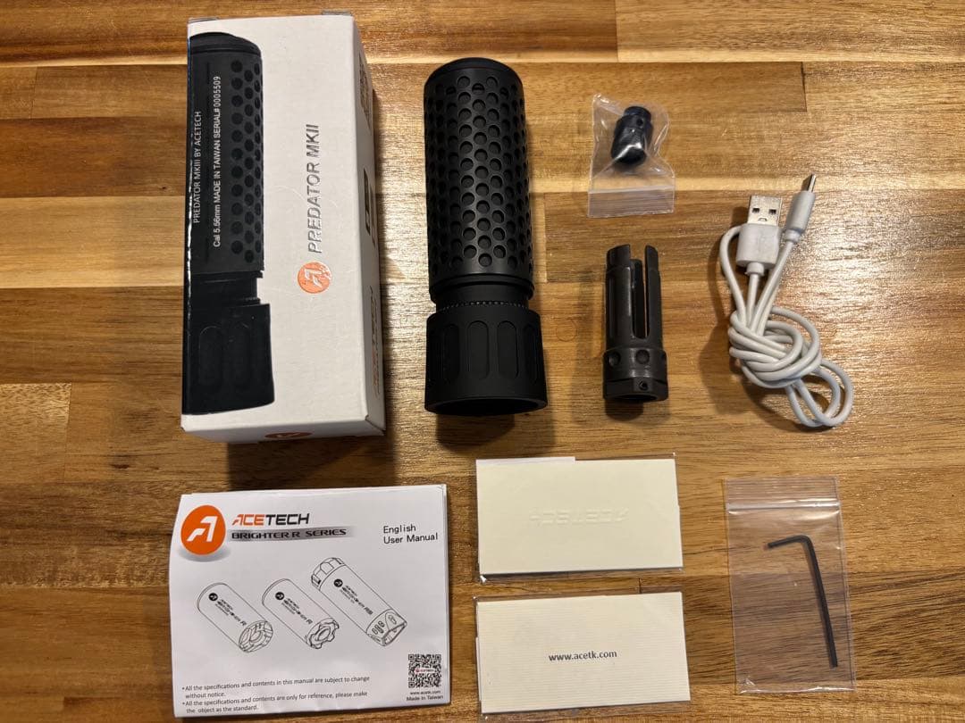 サプレッサー　KAC QDCタイプ　ナイツアーマメント　赤色BB弾発光可能