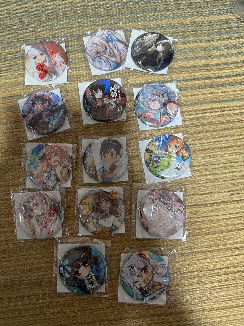 (値下)絵師100人展　歴代缶バッジセット