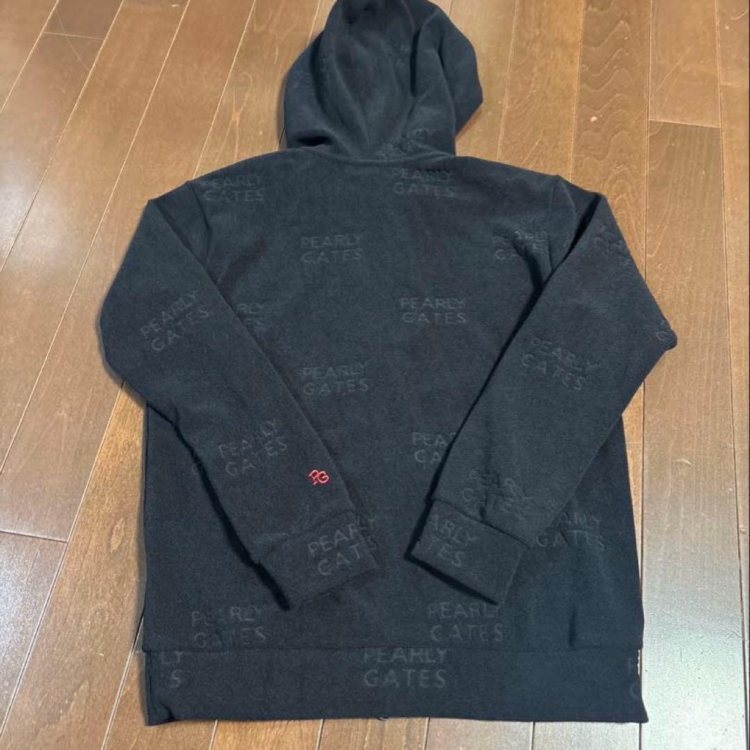 パーリーゲイツ　ロゴパイルJQブラックパーカーサイズ2