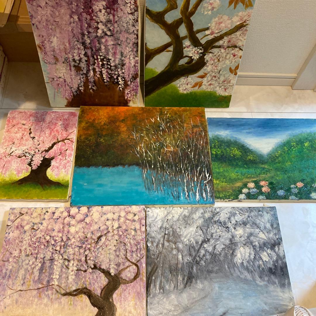 風景画シリーズ！素人の油絵7枚セット