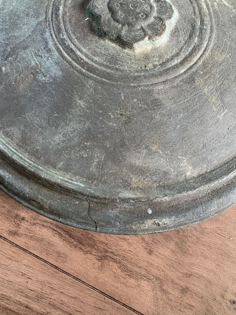 鰐口 古銅 重量3kg 仏具 仏教美術 古美術 骨董 鳴物 鐘 梵音具