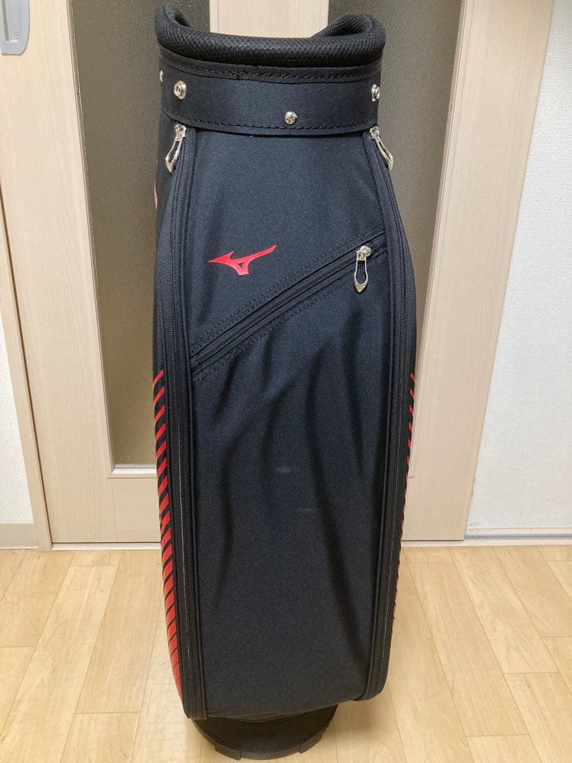 新品未使用　ミズノ キャディバッグ 9.0型 ブラック×レッド