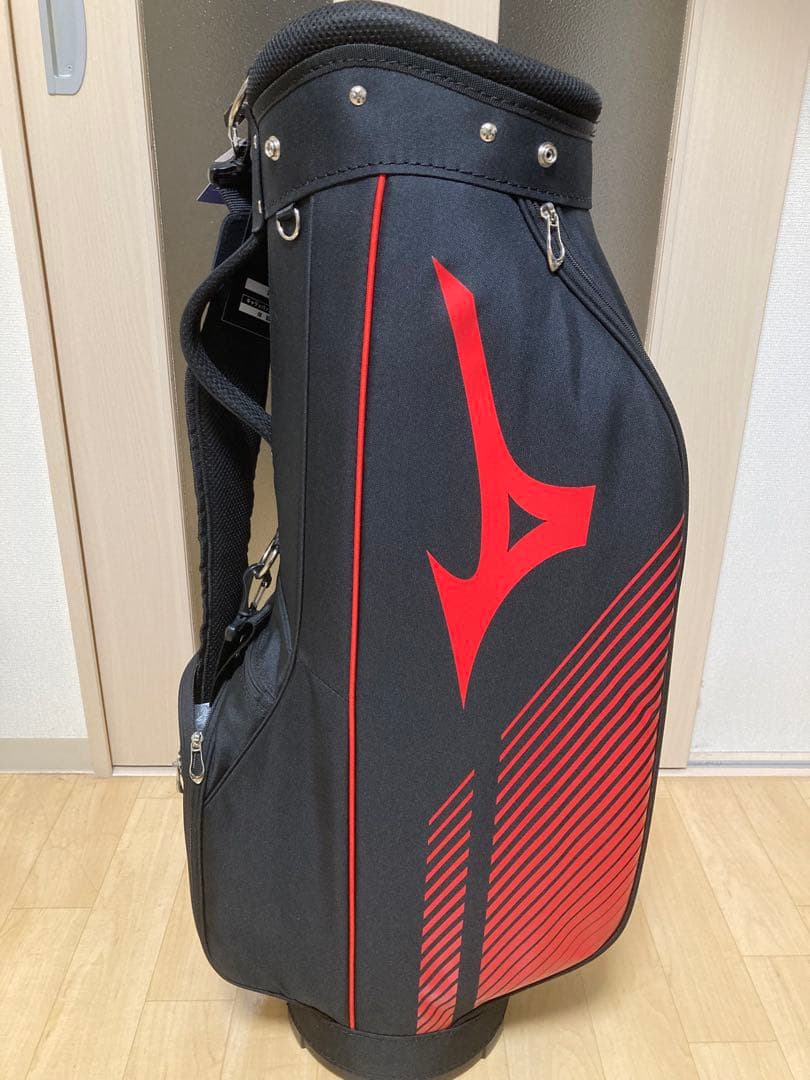 新品未使用　ミズノ キャディバッグ 9.0型 ブラック×レッド