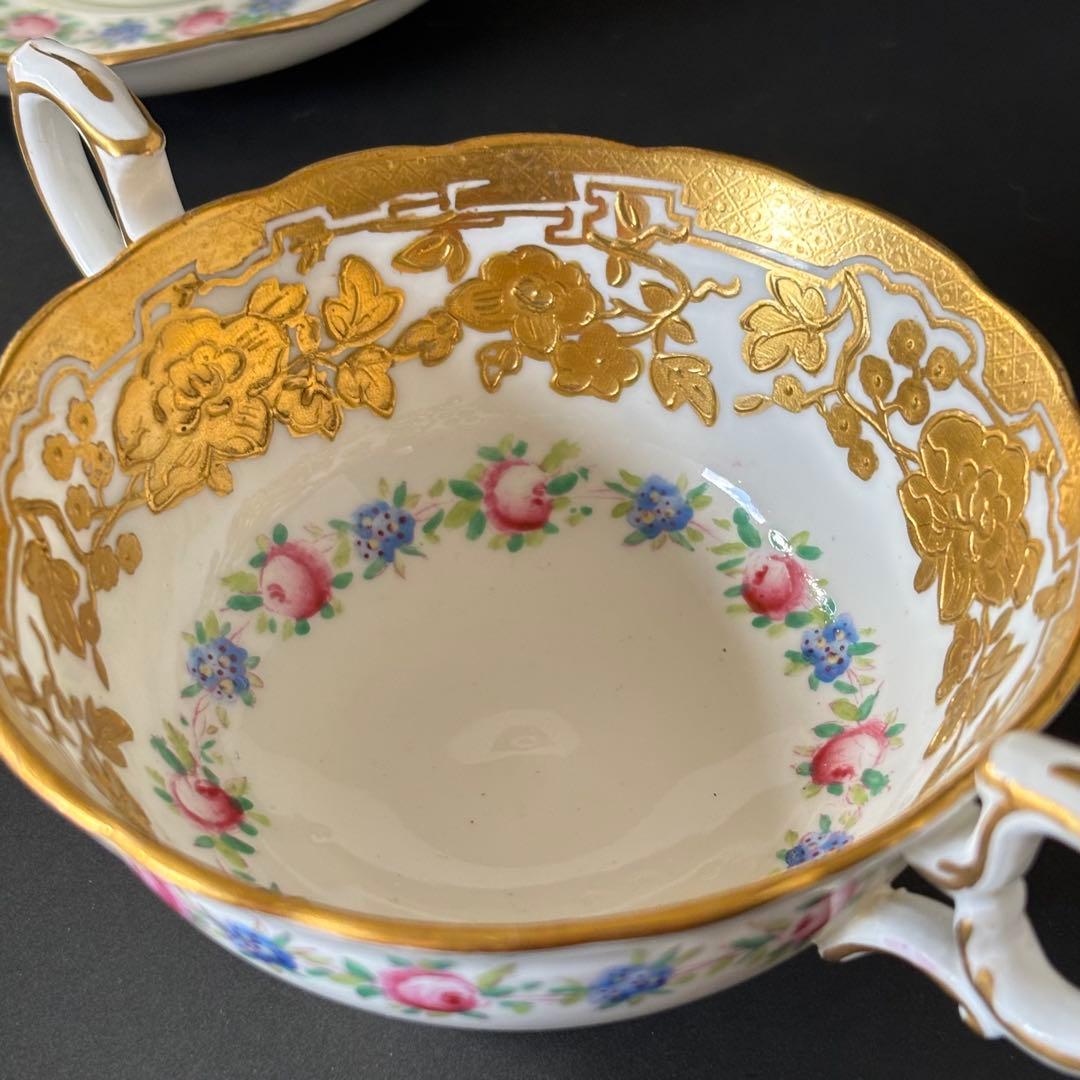 ハマースレイ　薔薇　金彩　スープカップ　2客セット