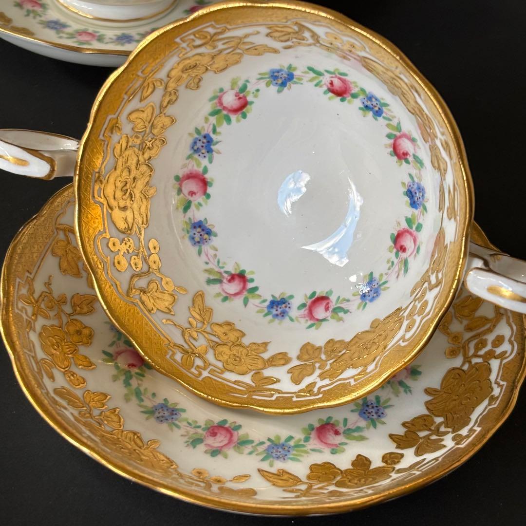 ハマースレイ　薔薇　金彩　スープカップ　2客セット