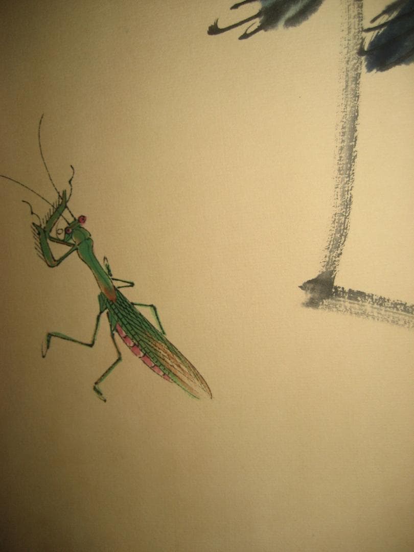 旧蔵☆中国古美術 古董品 掛軸 唐物 唐本  【齊白石 】 紙本 肉筆