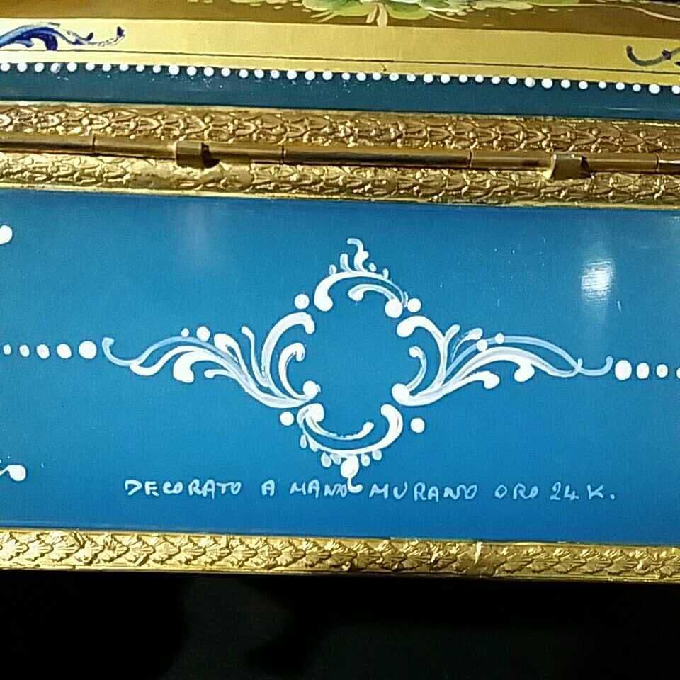 MURANO OPALINE FERRO ハイエナメル ハンドペイント 宝石箱