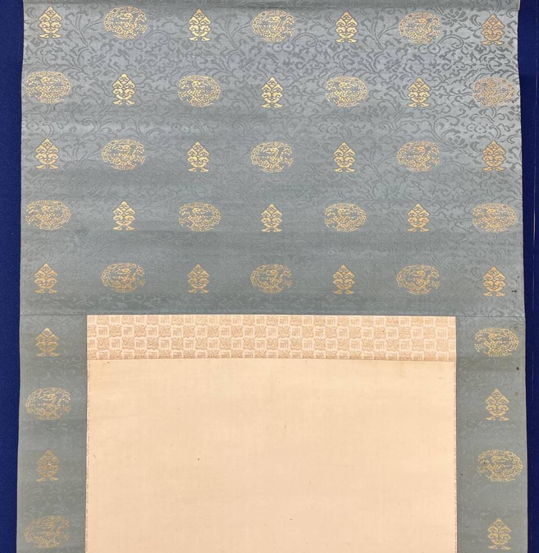 真作/野田大塊/蘭画賛/花/布袋屋掛軸A-449