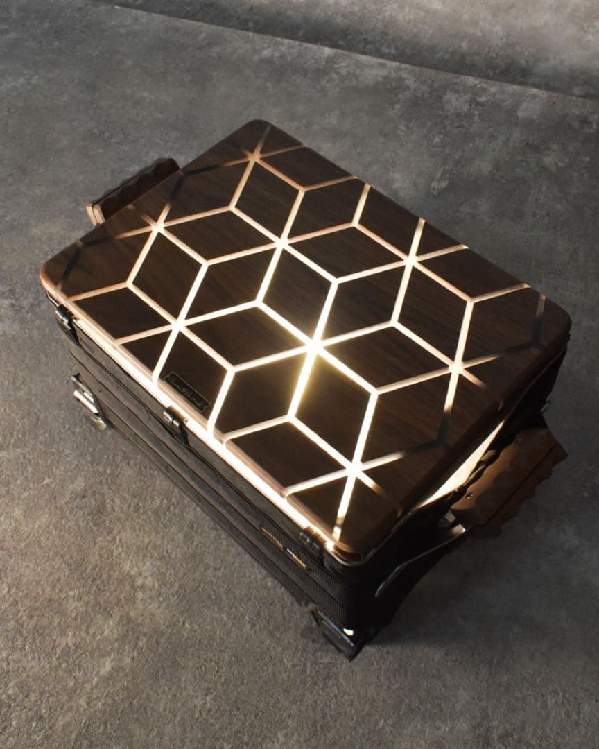 BundleWonk シェルコン 25 天板 レジン ウォルナット 幾何学 麻柄