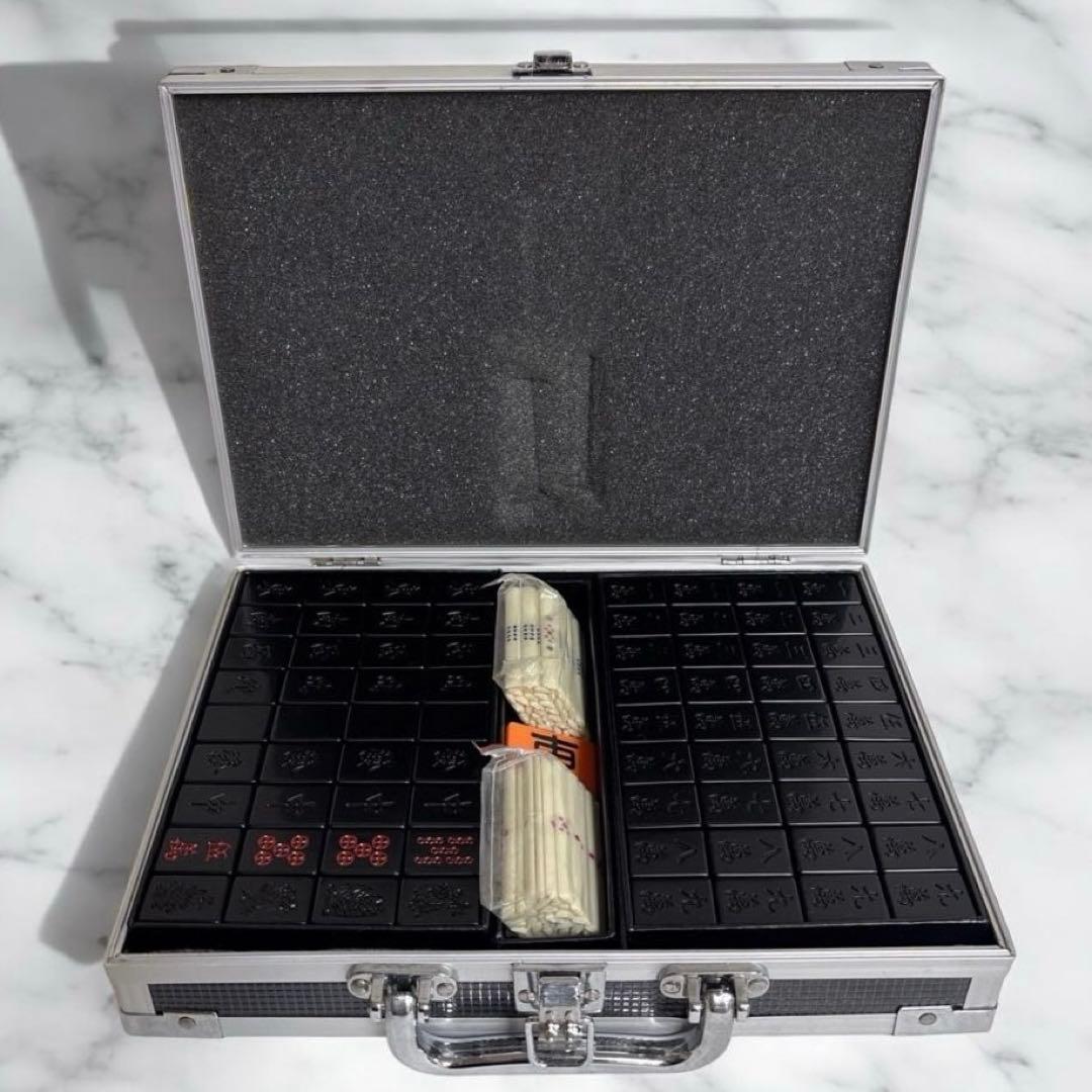 ◆超レア◆市川屋 麻雀牌 オールブラック blacb fine gold