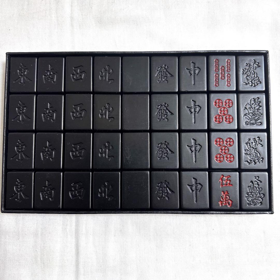 ◆超レア◆市川屋 麻雀牌 オールブラック blacb fine gold