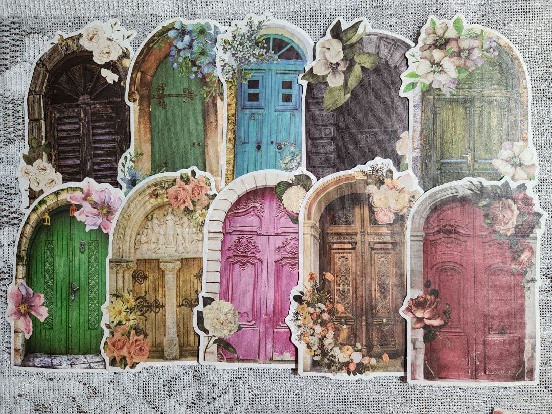 コラージュ素材 窓 窓枠 扉 蝶々 おすそ分け