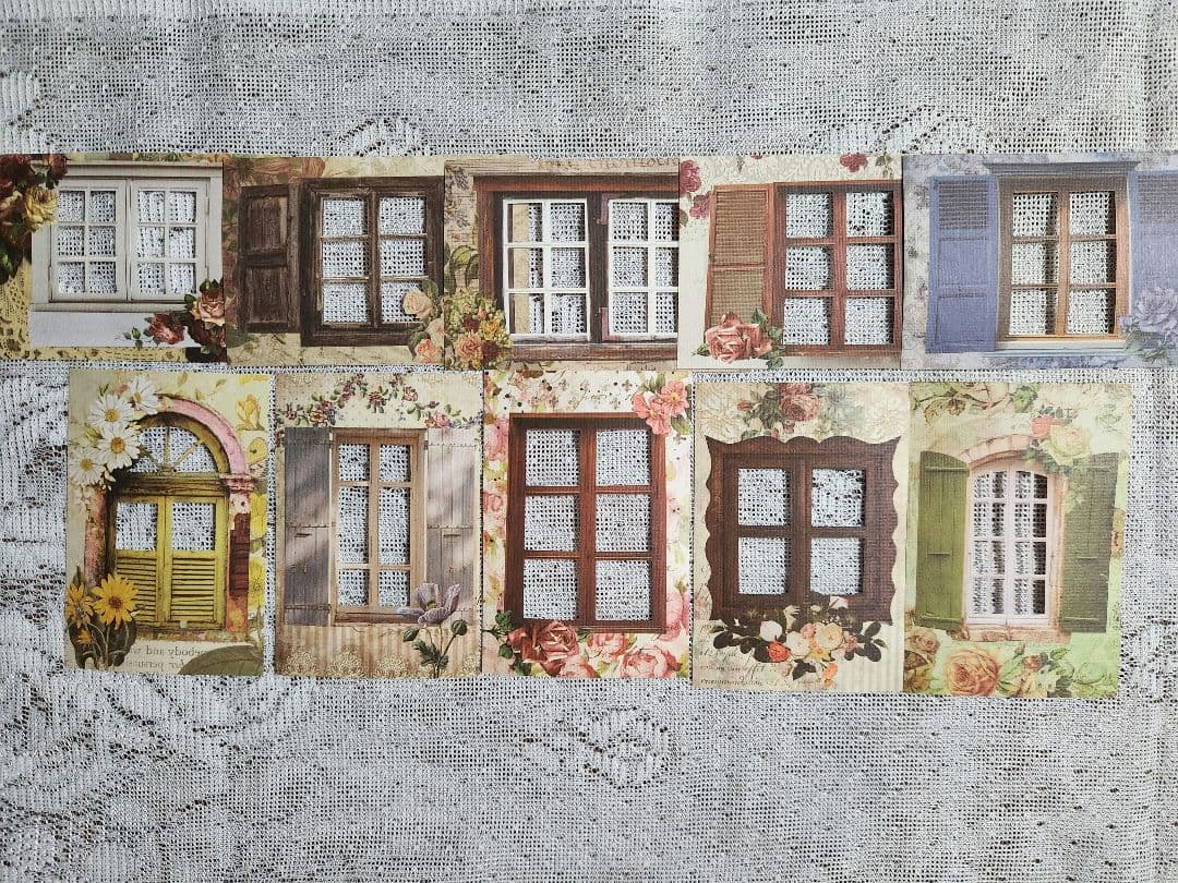 コラージュ素材 窓 窓枠 扉 蝶々 おすそ分け