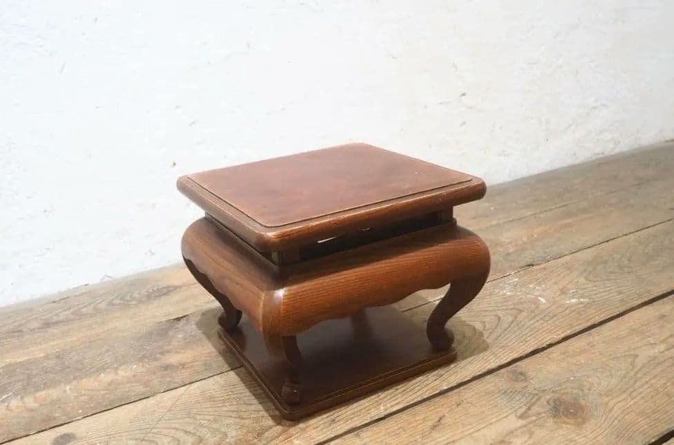 1234 アンティーク　欅の花台　展示台　香炉台　盆栽台　骨董　レトロ　けやき