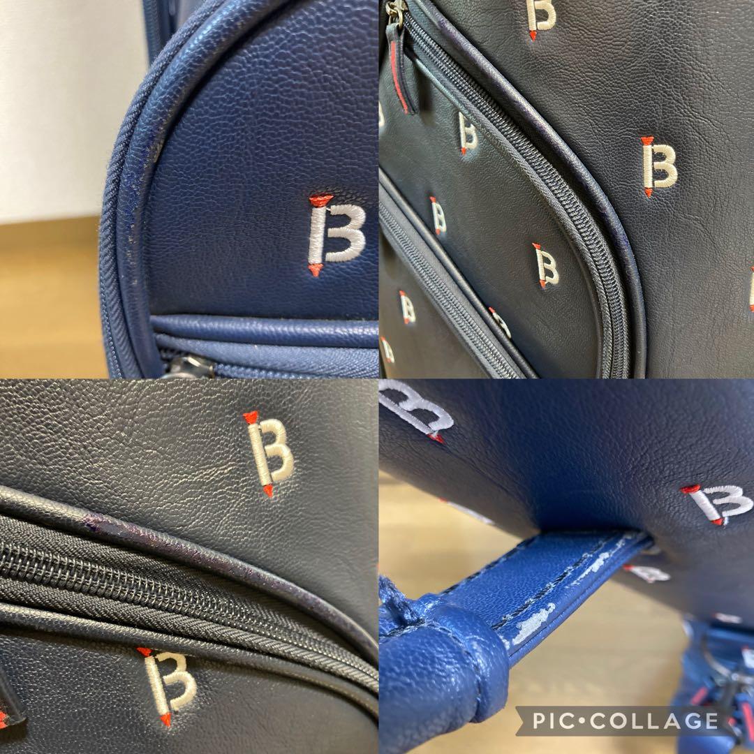 BEAMS ビームスゴルフ キャディバッグ オシャレ 可愛い ネイビー ティー柄