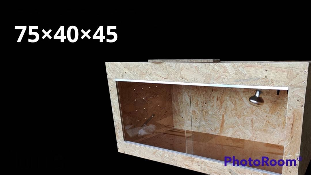 爬虫類ケージ　75×40×45 リピ　配線穴①＋キャップ