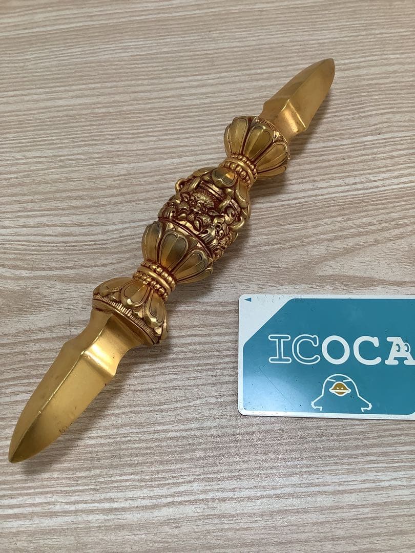 SALE《 新品 》 24金張　独鈷杵　鬼面　法具　特大　約24.5センチ　57