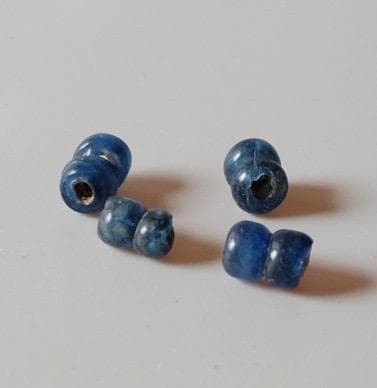 ☆ローマ時代：ブルー・ガラスのビーズ　4個セット