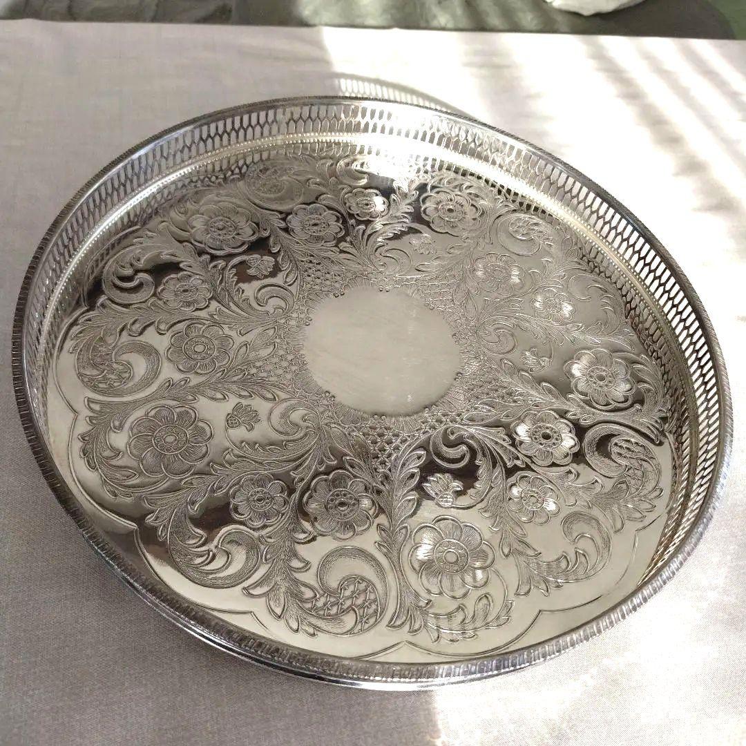 英イギリス アンティーク ビンテージ 純銀PSILVER PLATE トレー