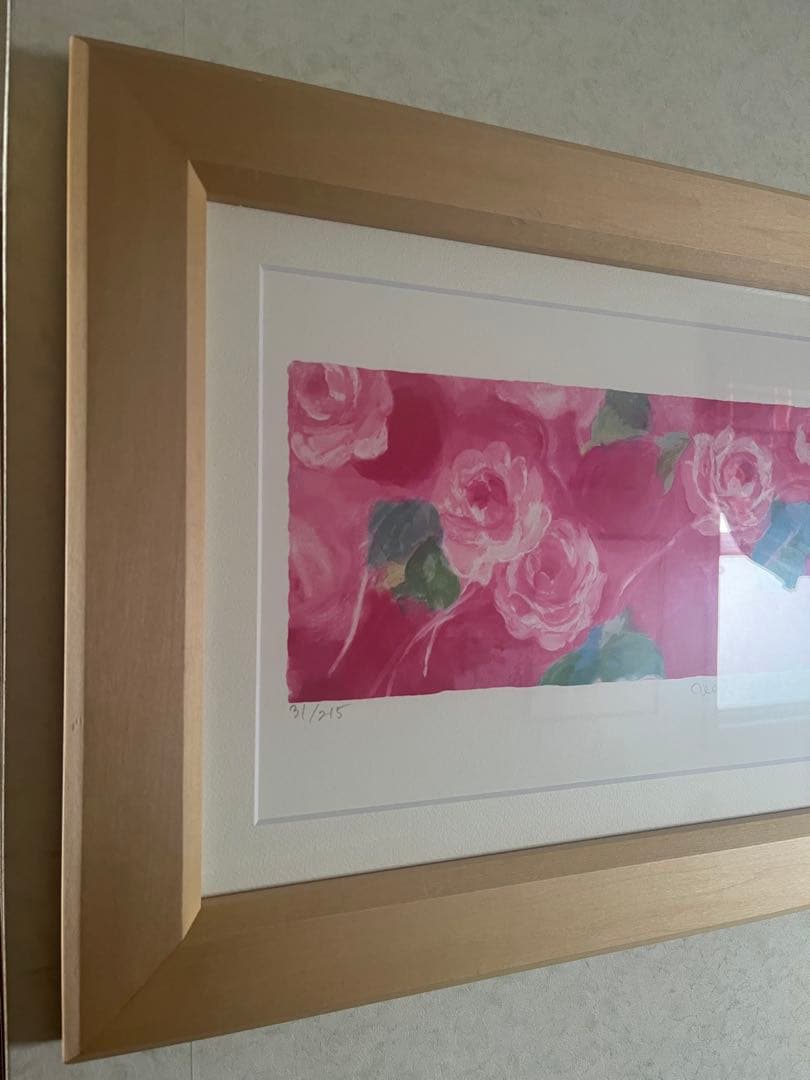 額入り版画　 限定ジクレー　ジニーキム　バラの花 現行品　サイン.ED.証明書有