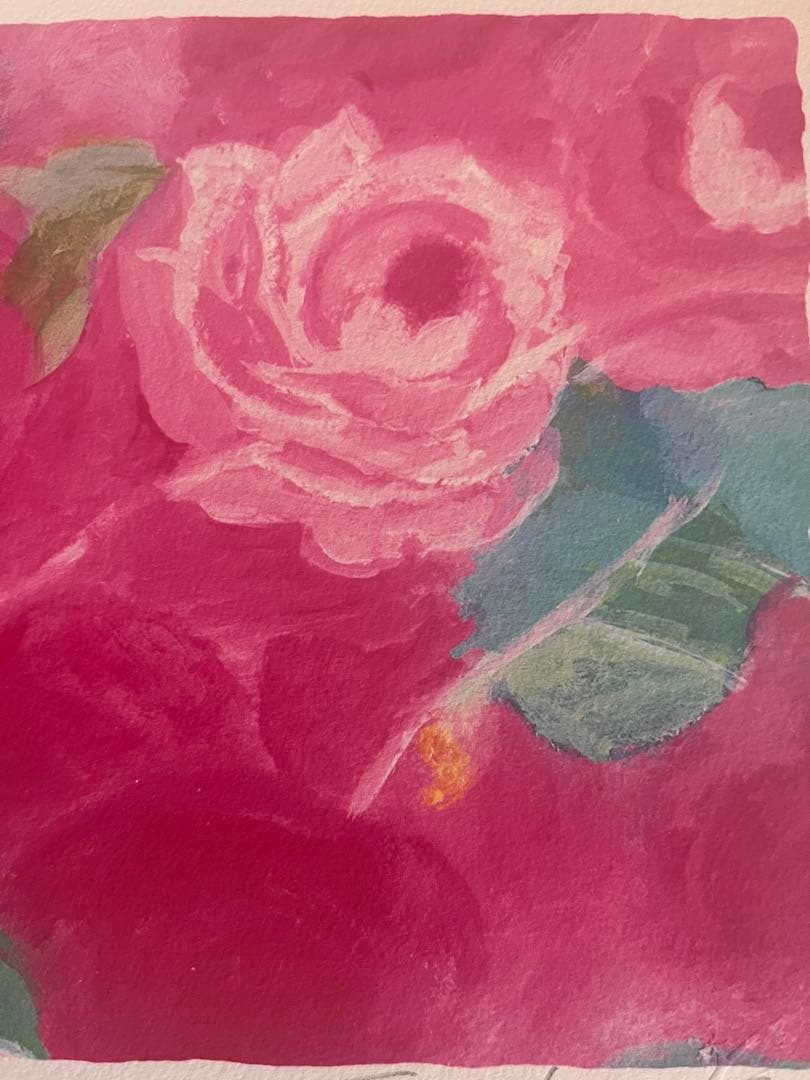 額入り版画　 限定ジクレー　ジニーキム　バラの花 現行品　サイン.ED.証明書有