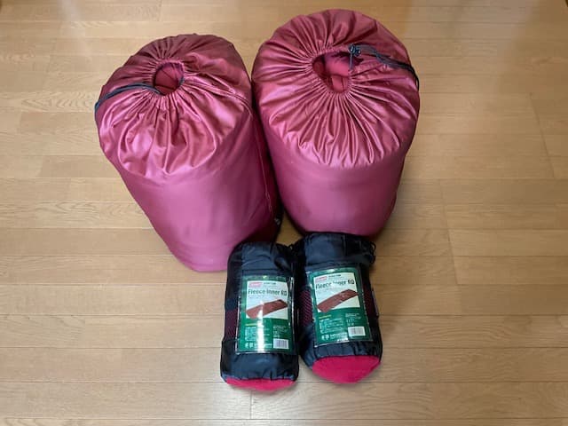 スノーピーク　オフトンワイド BD-009２個&コールマン フリースインナー２個