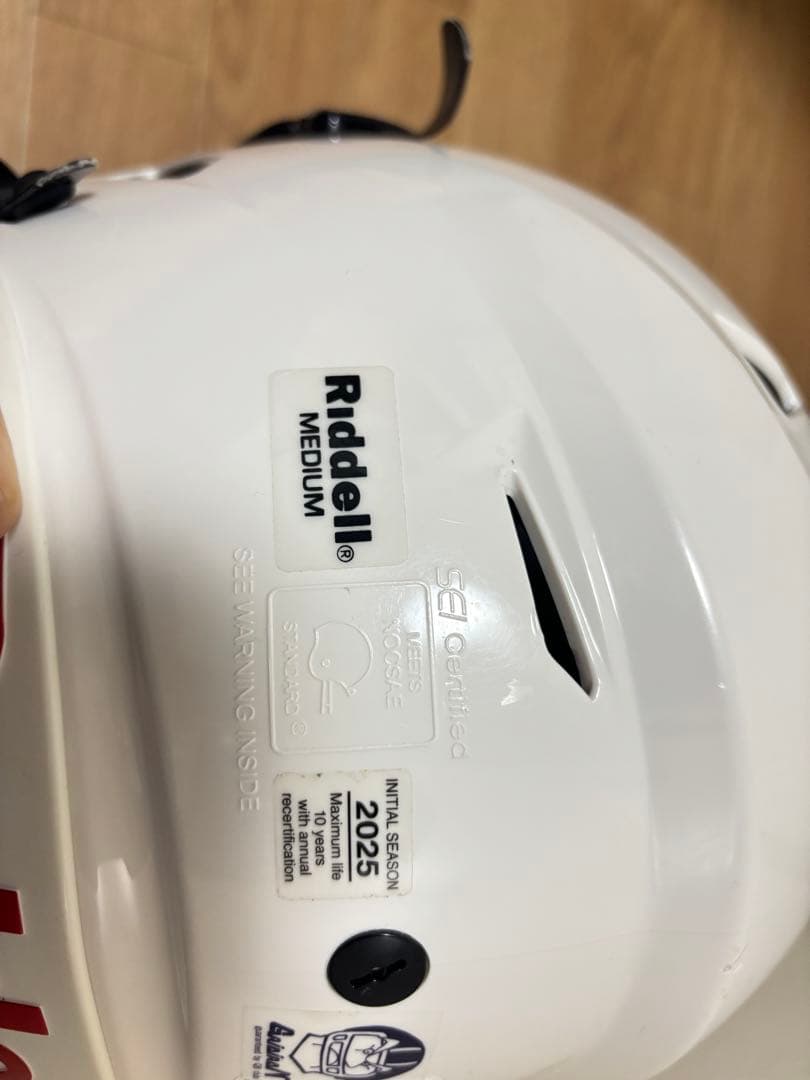 Riddell ホワイト ヘルメット フルフェイスマスク付き