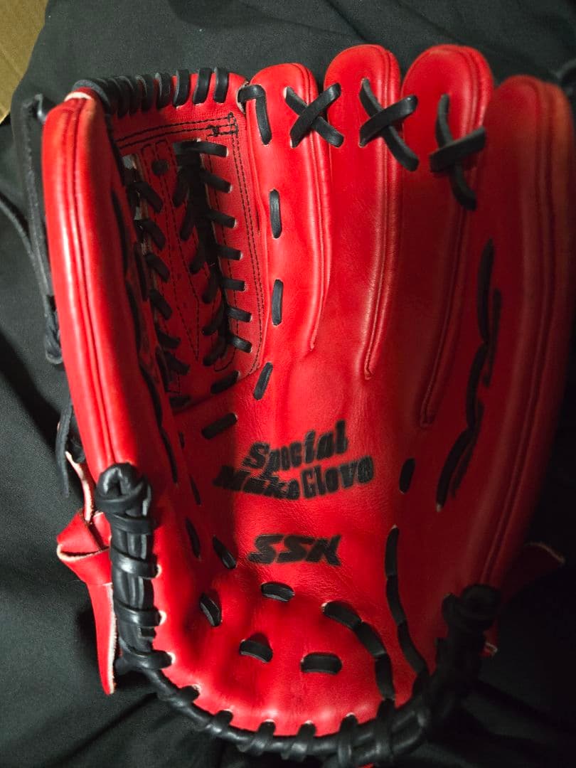 ssk 赤色　一般 軟式　野球用グローブ Special Make