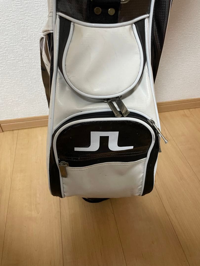 J.LINDEBERG キャディバッグ 白/黒　スタンドバッグ　フード無し